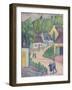Street in St. Nicolas-du-Pelem, Brittany, c.1933-Stanislawa de Karlowska-Framed Giclee Print