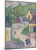 Street in St. Nicolas-du-Pelem, Brittany, c.1933-Stanislawa de Karlowska-Mounted Giclee Print