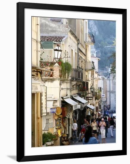 Street in Taormina, Sicily, Italy, Europe-Levy Yadid-Framed Photographic Print