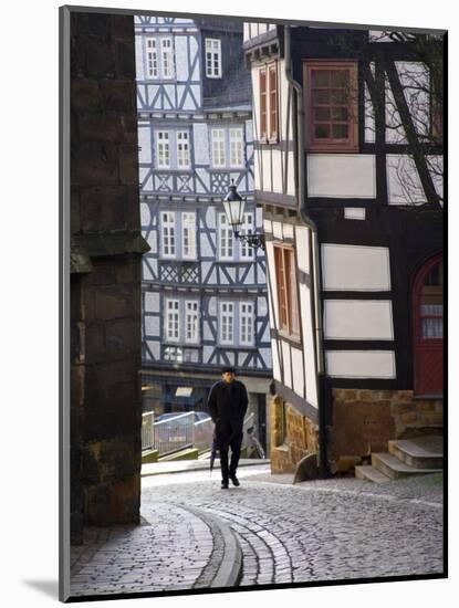 Street in the Downtown of Marburg, Hessen, Germany-Carlos Sanchez Pereyra-Mounted Photographic Print