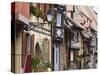 Street in the Heritage Village of Eguisheim, Alsatian Wine Road, Haut Rhin, Alsace, France, Europe-null-Stretched Canvas