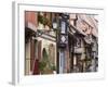 Street in the Heritage Village of Eguisheim, Alsatian Wine Road, Haut Rhin, Alsace, France, Europe-null-Framed Photographic Print