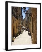 Street in the Medieval Old Town of Sarlat, Dordogne, France. Europe-Peter Richardson-Framed Photographic Print