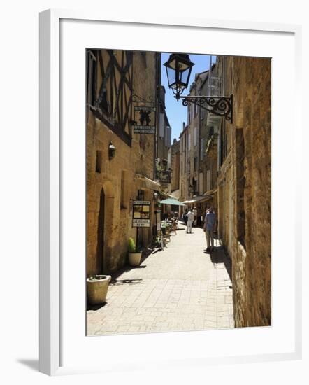 Street in the Medieval Old Town of Sarlat, Dordogne, France. Europe-Peter Richardson-Framed Photographic Print