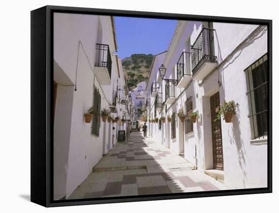 Street in the White Hill Village of Mijas, Costa Del Sol, Andalucia (Andalusia), Spain, Europe-Gavin Hellier-Framed Stretched Canvas