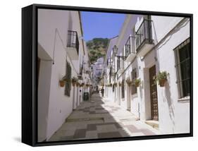 Street in the White Hill Village of Mijas, Costa Del Sol, Andalucia (Andalusia), Spain, Europe-Gavin Hellier-Framed Stretched Canvas