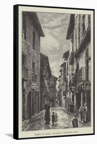 Street in Urgel, Catalonia, Northern Spain-E. Jennings-Framed Stretched Canvas