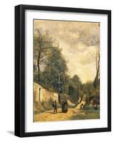 Street in Ville D'Avray, 1874-Jean-Baptiste-Camille Corot-Framed Giclee Print