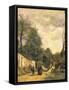 Street in Ville D'Avray, 1874-Jean-Baptiste-Camille Corot-Framed Stretched Canvas