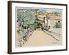 Street in Villefranche, c.1927-George Leslie Hunter-Framed Giclee Print