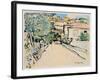 Street in Villefranche, c.1927-George Leslie Hunter-Framed Giclee Print