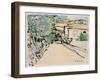 Street in Villefranche, c.1927-George Leslie Hunter-Framed Giclee Print