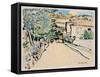 Street in Villefranche, c.1927-George Leslie Hunter-Framed Stretched Canvas