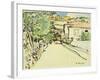 Street in Villefranche, c.1927-George Leslie Hunter-Framed Giclee Print