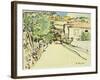 Street in Villefranche, c.1927-George Leslie Hunter-Framed Giclee Print