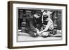 Street Kids Build House of Cards-null-Framed Art Print