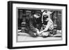 Street Kids Build House of Cards-null-Framed Art Print