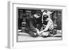 Street Kids Build House of Cards-null-Framed Art Print