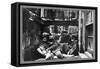 Street Kids Huddle Together on Mulberry Street-null-Framed Stretched Canvas