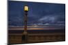 Street lamp against dramatic sky at dusk, Seaside, Oregon, USA-Panoramic Images-Mounted Photographic Print