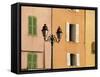 Street Lamp and Windows, St. Tropez, Cote d'Azur, Provence, France, Europe-John Miller-Framed Stretched Canvas