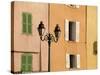 Street Lamp and Windows, St. Tropez, Cote d'Azur, Provence, France, Europe-John Miller-Stretched Canvas