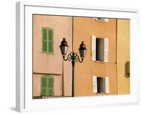 Street Lamp and Windows, St. Tropez, Cote d'Azur, Provence, France, Europe-John Miller-Framed Photographic Print