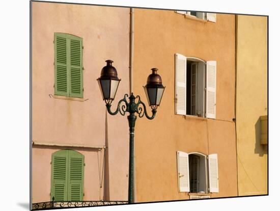 Street Lamp and Windows, St. Tropez, Cote d'Azur, Provence, France, Europe-John Miller-Mounted Photographic Print