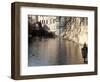 Street Lamp With Icicles and Mill Wheel at Certovka Canal, Mala Strana, Prague, Czech Republic-Richard Nebesky-Framed Photographic Print