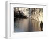 Street Lamp With Icicles and Mill Wheel at Certovka Canal, Mala Strana, Prague, Czech Republic-Richard Nebesky-Framed Photographic Print