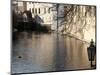 Street Lamp With Icicles and Mill Wheel at Certovka Canal, Mala Strana, Prague, Czech Republic-Richard Nebesky-Mounted Photographic Print