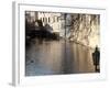 Street Lamp With Icicles and Mill Wheel at Certovka Canal, Mala Strana, Prague, Czech Republic-Richard Nebesky-Framed Photographic Print