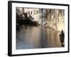 Street Lamp With Icicles and Mill Wheel at Certovka Canal, Mala Strana, Prague, Czech Republic-Richard Nebesky-Framed Photographic Print