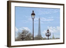 Street Lamps And Eiffel Tower-Cora Niele-Framed Giclee Print