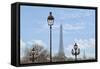 Street Lamps And Eiffel Tower-Cora Niele-Framed Stretched Canvas