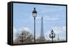 Street Lamps And Eiffel Tower-Cora Niele-Framed Stretched Canvas