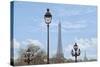 Street Lamps And Eiffel Tower-Cora Niele-Stretched Canvas