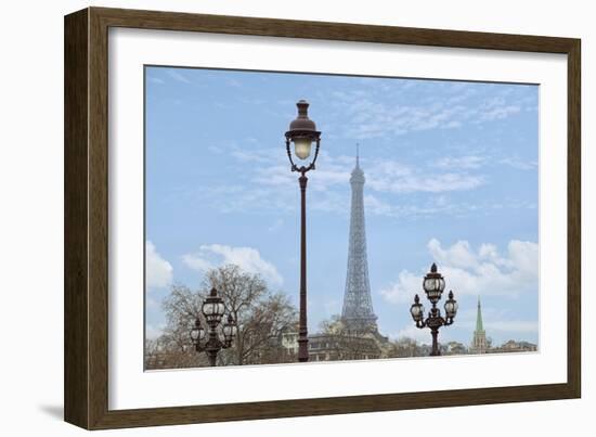 Street Lamps And Eiffel Tower-Cora Niele-Framed Giclee Print