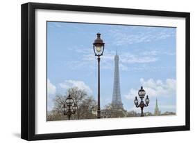 Street Lamps And Eiffel Tower-Cora Niele-Framed Giclee Print