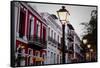 Street Lamps And Facades, Old San Juan, Pr-George Oze-Framed Stretched Canvas