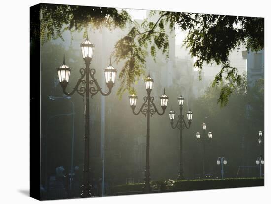 Street Lamps, Buenos Aires, Argentina, South America-Christian Kober-Stretched Canvas