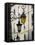 Street Lamps in Old Town, Annecy, French Alps, Savoie, Chambery, France-Walter Bibikow-Framed Stretched Canvas