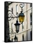 Street Lamps in Old Town, Annecy, French Alps, Savoie, Chambery, France-Walter Bibikow-Framed Stretched Canvas