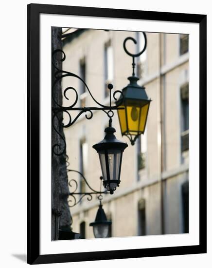 Street Lamps in Old Town, Annecy, French Alps, Savoie, Chambery, France-Walter Bibikow-Framed Photographic Print