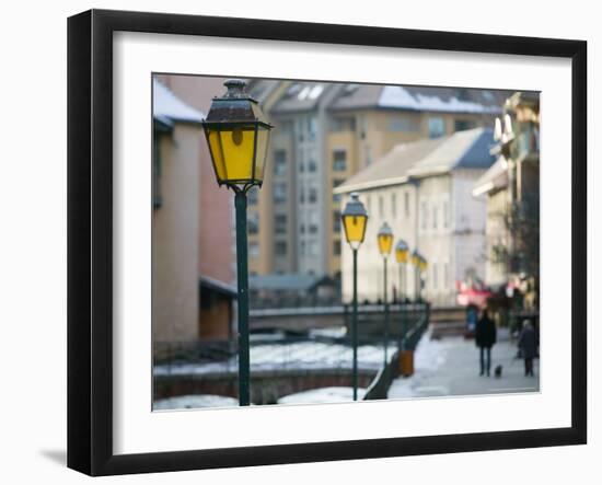 Street Lamps in Old Town, Annecy, French Alps, Savoie, Chambery, France-Walter Bibikow-Framed Photographic Print