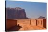 Street leading to desert, Rum Village, Wadi Rum, Jordan-null-Stretched Canvas