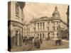 Street Life in Budapest, Hungary 19th Century-null-Stretched Canvas