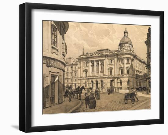 Street Life in Budapest, Hungary 19th Century-null-Framed Giclee Print