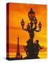 Street Light on Pont Alexandre III at Sunset-Murat Taner-Stretched Canvas