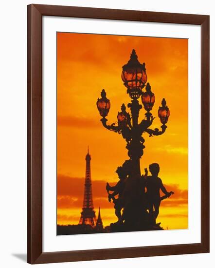 Street Light on Pont Alexandre III at Sunset-Murat Taner-Framed Photographic Print